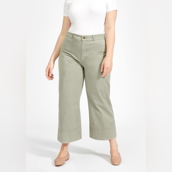 Everlane Flawed The Lightweight Wide Leg Crop Chino Pants - Picture 1 of 8